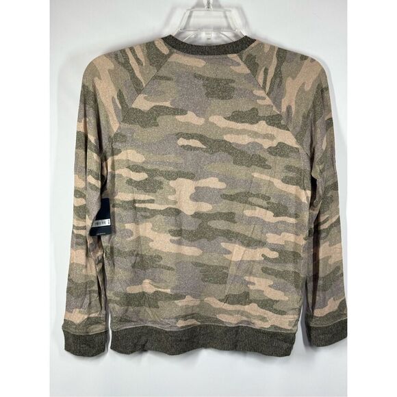 B28 - Lucky brand long sleeve camo crewneck top size medium NWT - Picture 4 of 9